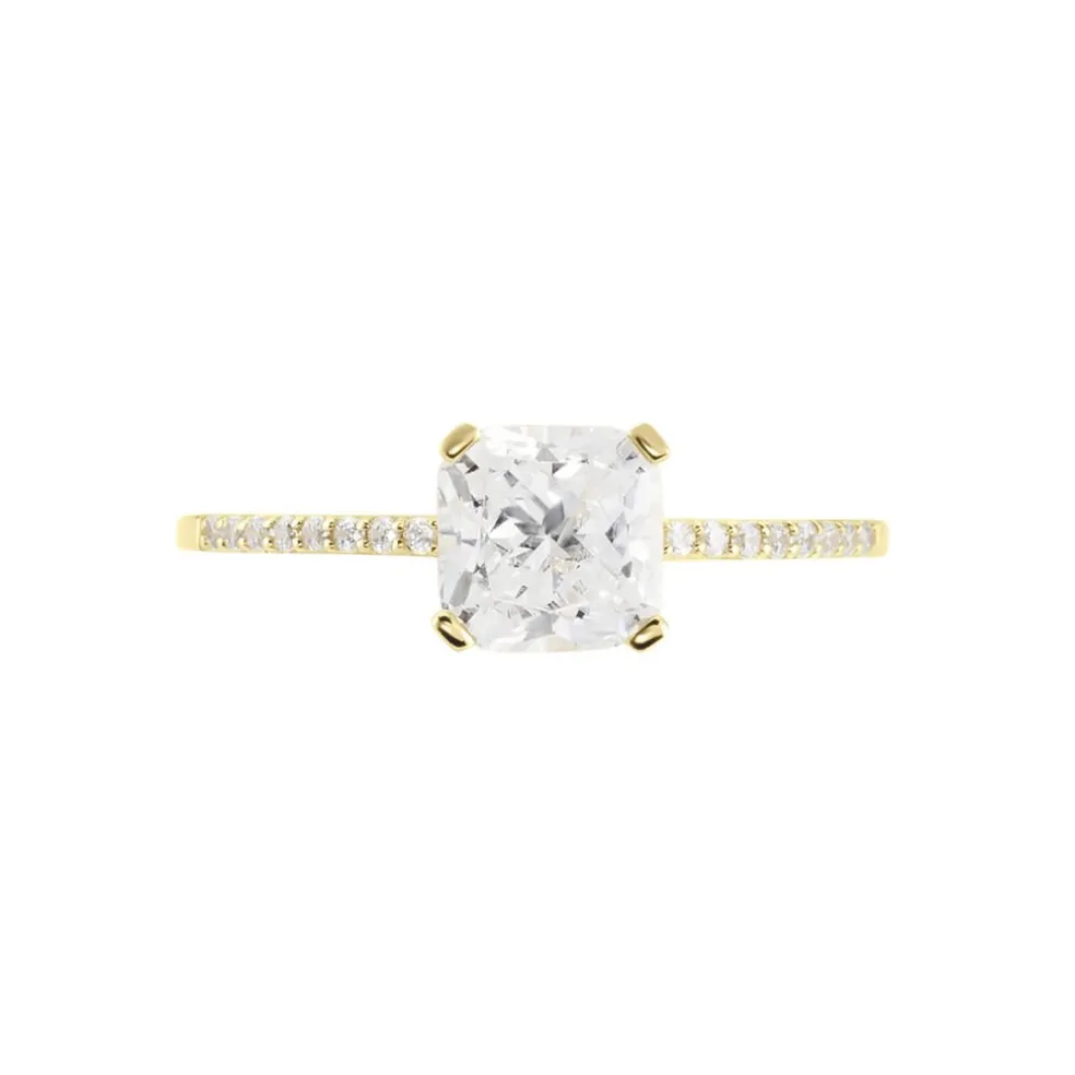 Bague Solitaire Or Jaune Beline Oxyde De Zirconium