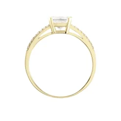 Bague Solitaire Or Jaune Beline Oxyde De Zirconium