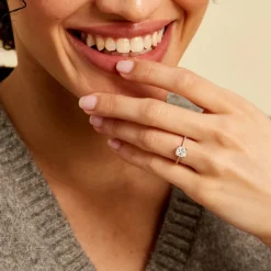 Bague Solitaire Or Jaune Beline Oxyde De Zirconium