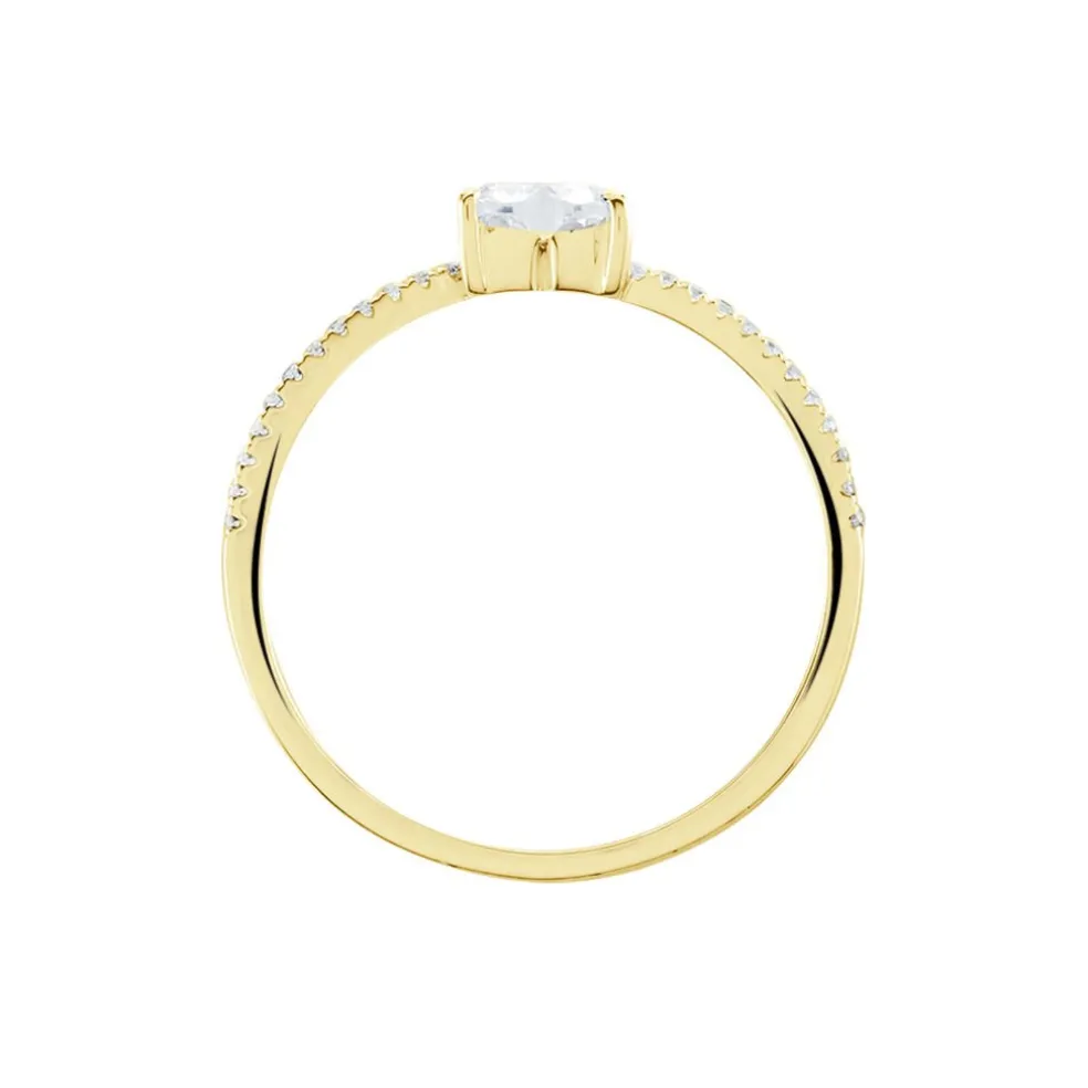 Bague Solitaire Or Jaune Sabeen Oxyde De Zirconium