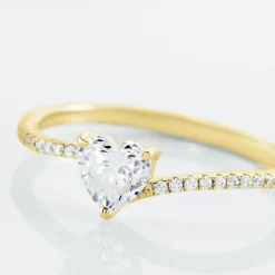 Bague Solitaire Or Jaune Sabeen Oxyde De Zirconium