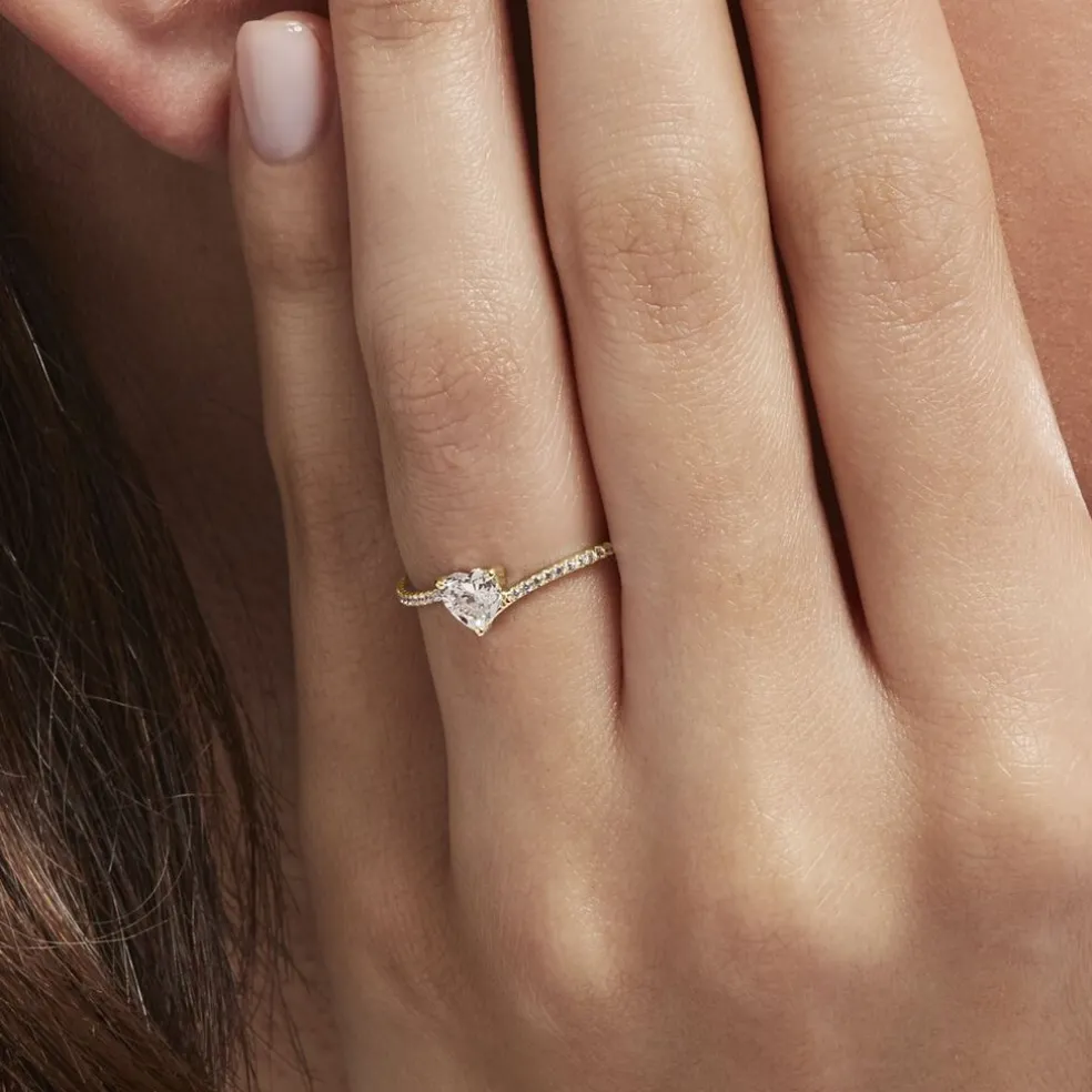 Bague Solitaire Or Jaune Sabeen Oxyde De Zirconium