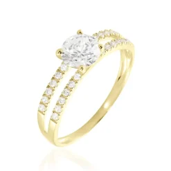 Bague Solitaire Or Jaune Cesarine Oxyde De Zirconium