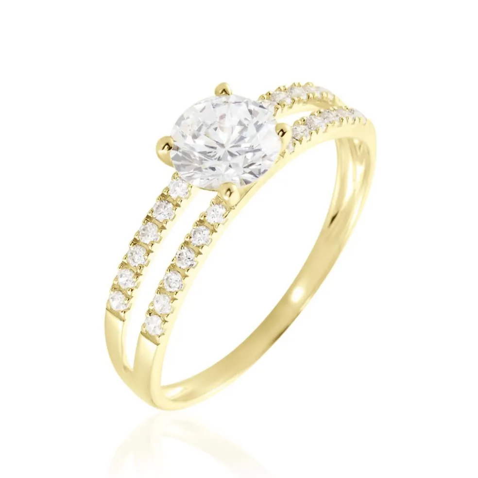 Bague Solitaire Or Jaune Cesarine Oxyde De Zirconium