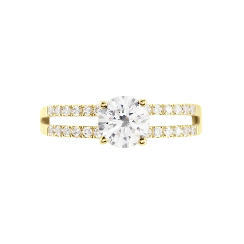Bague Solitaire Or Jaune Cesarine Oxyde De Zirconium