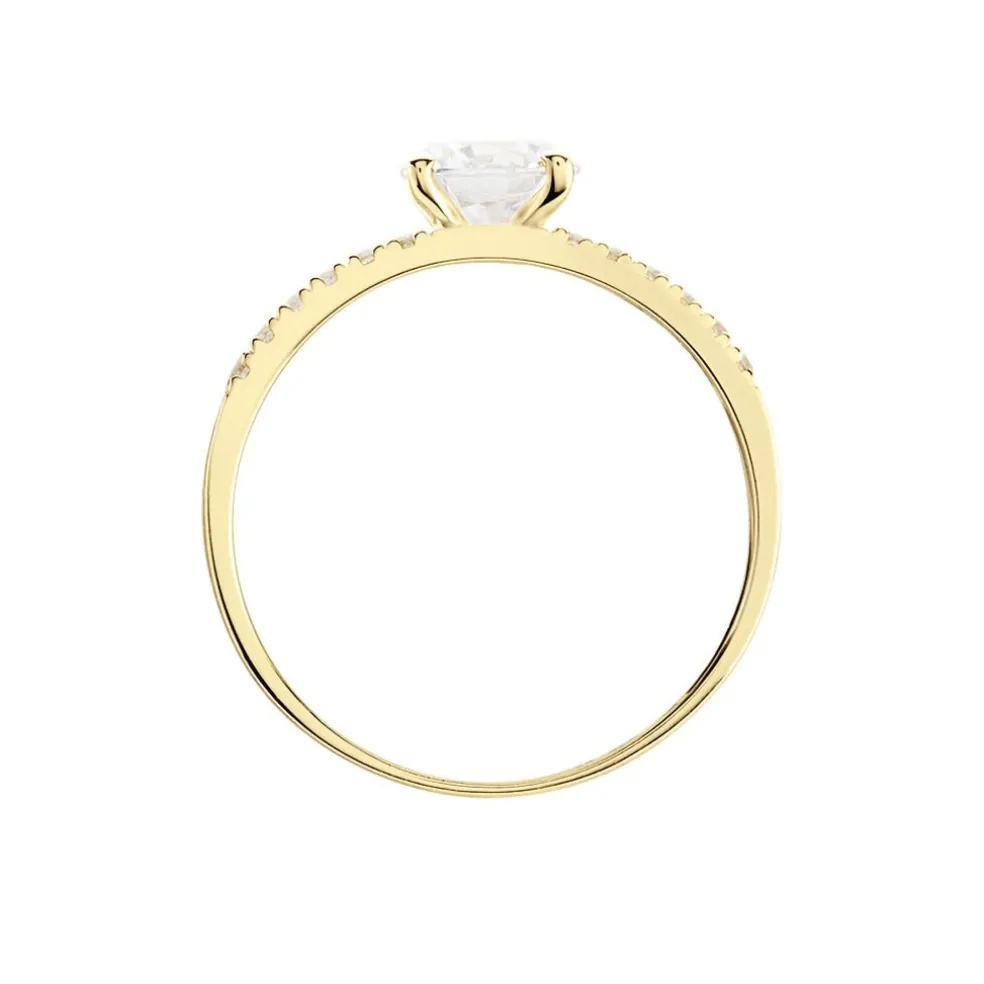 Bague Solitaire Or Jaune Cesarine Oxyde De Zirconium