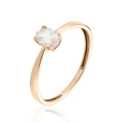 Bague Solitaire Or Rose Lexine Morganite