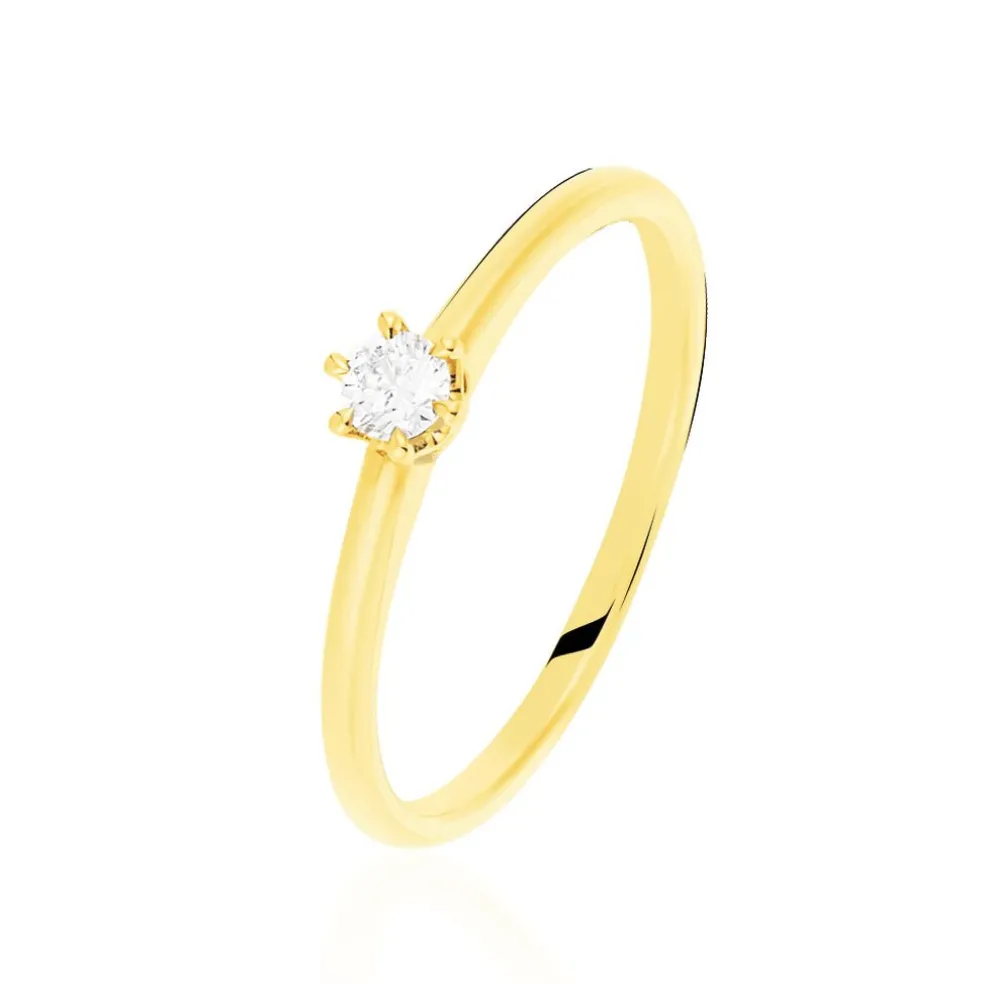 Bague Solitaire Orleane Or Jaune Diamant