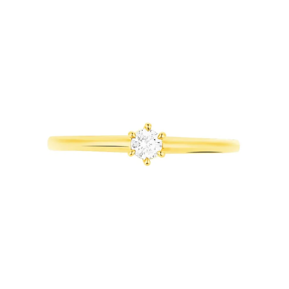 Bague Solitaire Orleane Or Jaune Diamant