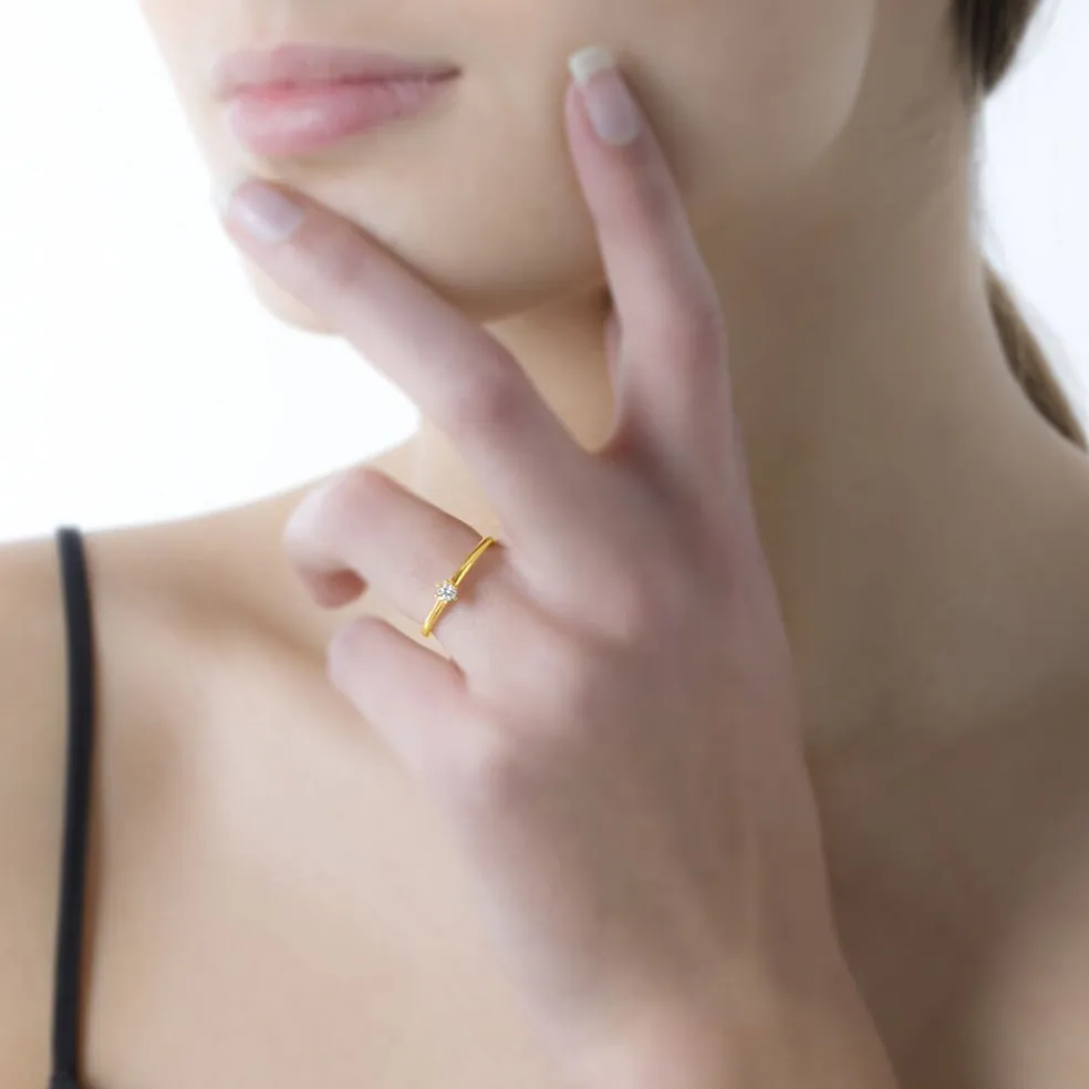 Bague Solitaire Orleane Or Jaune Diamant