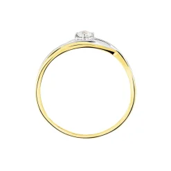 Bague Solitaire Peline Or Bicolore Oxyde De Zirconium
