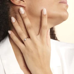 Bague Solitaire Peline Or Bicolore Oxyde De Zirconium