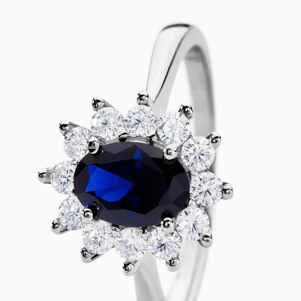 Bague Solitaire Perez Argent Blanc Oxyde De Zirconium