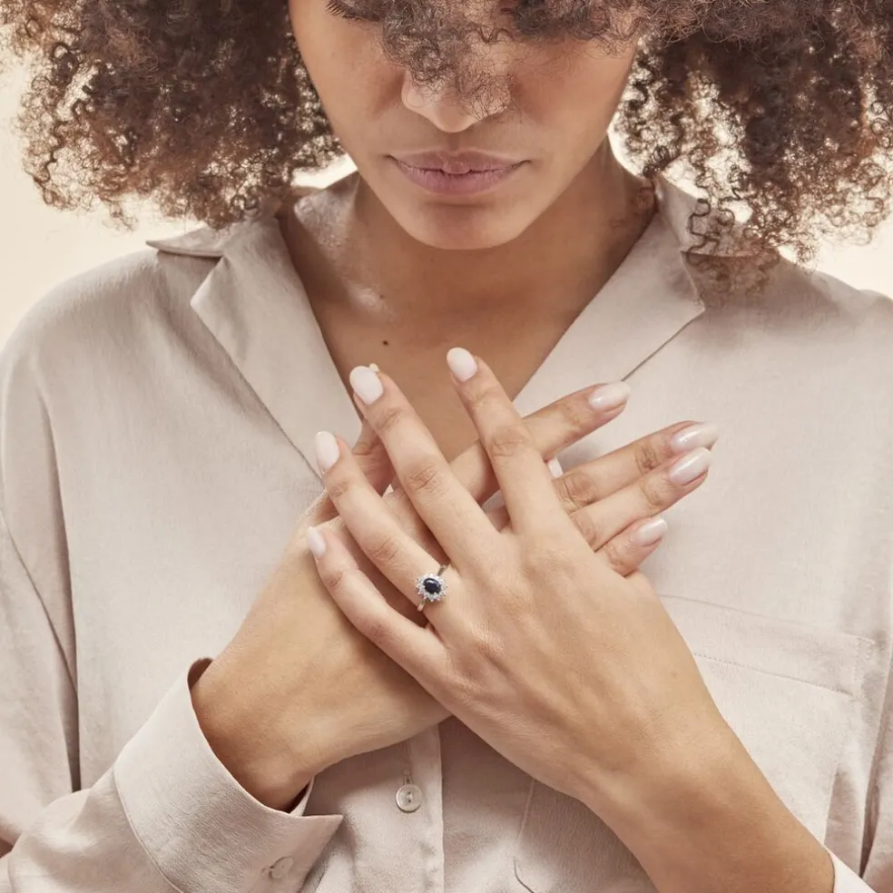 Bague Solitaire Perez Argent Blanc Oxyde De Zirconium
