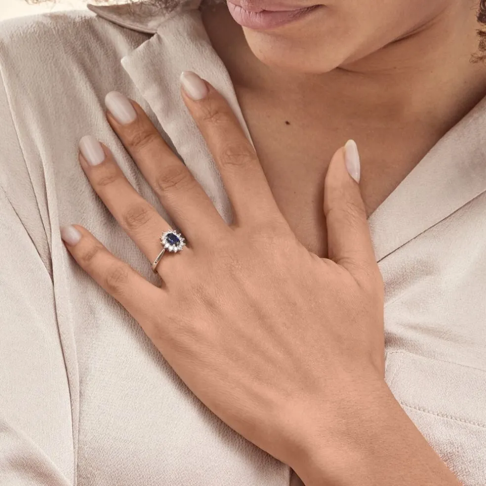 Bague Solitaire Perez Argent Blanc Oxyde De Zirconium