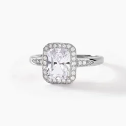 Bague Solitaire Pilar Argent Blanc Oxyde De Zirconium