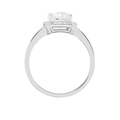 Bague Solitaire Pilar Argent Blanc Oxyde De Zirconium
