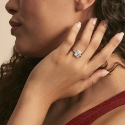 Bague Solitaire Pilar Argent Blanc Oxyde De Zirconium