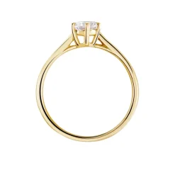 Bague Solitaire Plaqué Or Jaune Eulia Oxyde De Zirconium
