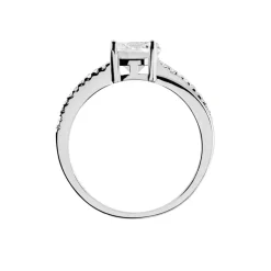 Bague Solitaire Poseidon Argent Blanc Oxyde De Zirconium