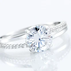 Bague Solitaire Poseidon Argent Blanc Oxyde De Zirconium