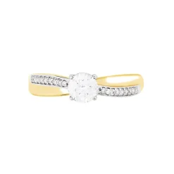 Bague Solitaire Raska Or Jaune Oxyde De Zirconium