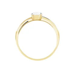 Bague Solitaire Raska Or Jaune Oxyde De Zirconium