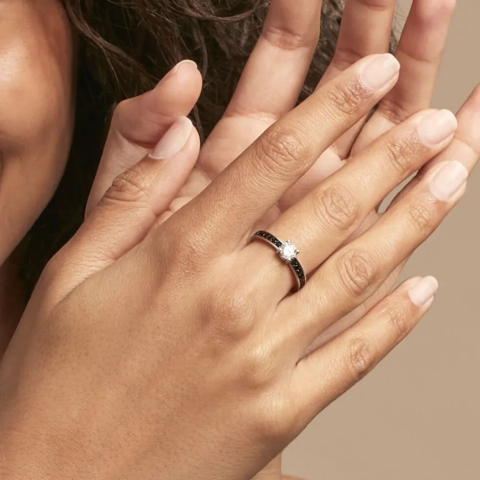 Bague Solitaire Regilla Argent Blanc Oxyde De Zirconium