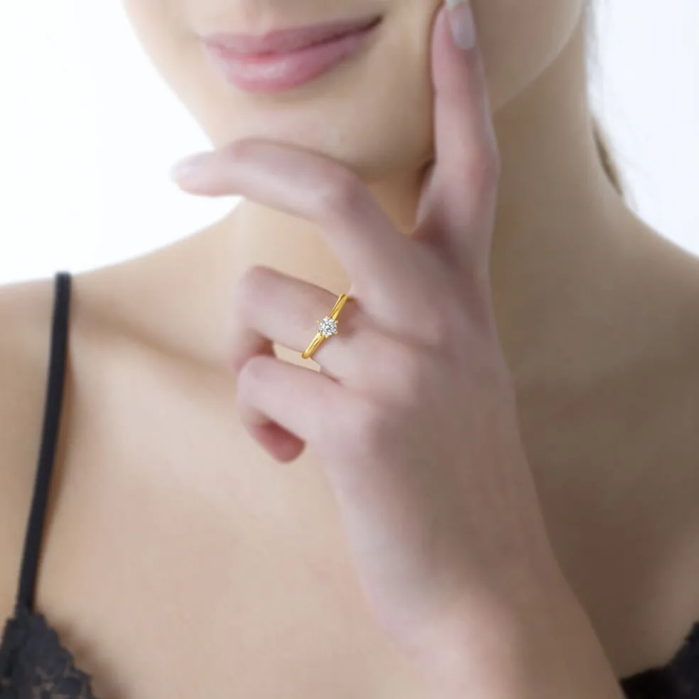 Bague Solitaire Ruken Or Jaune Diamant