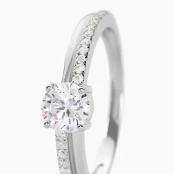 Bague Solitaire Sade Argent Blanc Oxyde De Zirconium