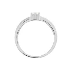 Bague Solitaire Sade Argent Blanc Oxyde De Zirconium