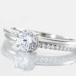 Bague Solitaire Sade Argent Blanc Oxyde De Zirconium