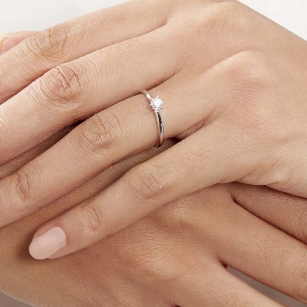 Bague Solitaire Samantha Or Blanc Diamant