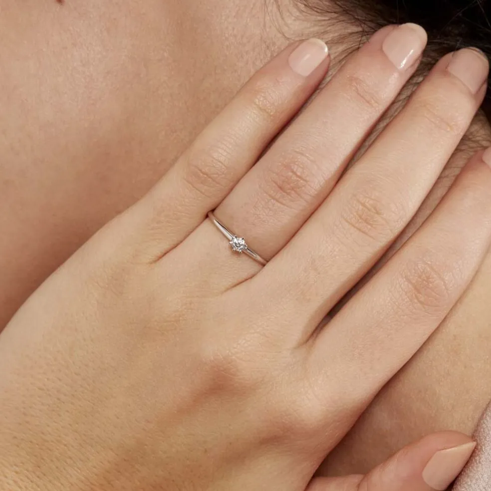 Bague Solitaire Samantha Or Blanc Diamant