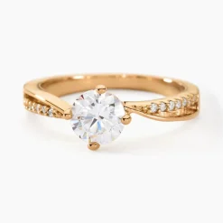 Bague Solitaire Sarah-lee Plaqué Or Jaune Oxyde De Zirconium