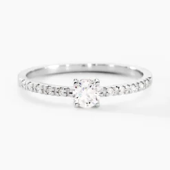 Bague Solitaire Servana Or Blanc Oxyde De Zirconium