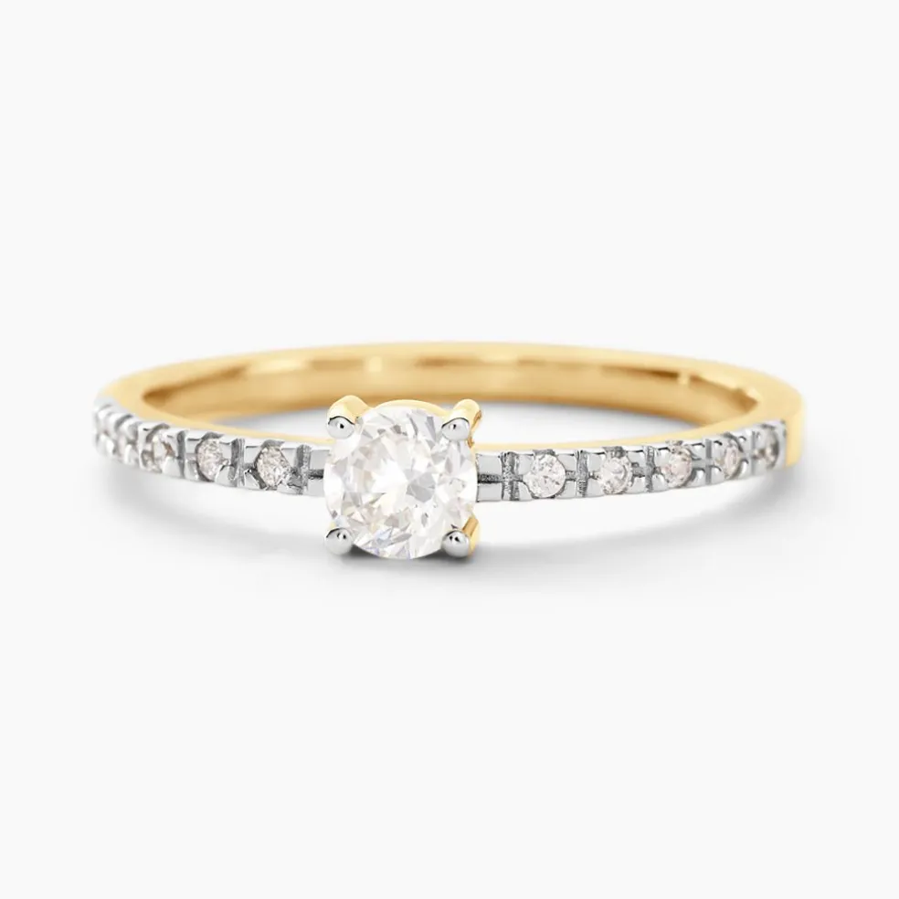 Bague Solitaire Servana Or Jaune Oxyde De Zirconium