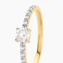 Bague Solitaire Servana Or Jaune Oxyde De Zirconium