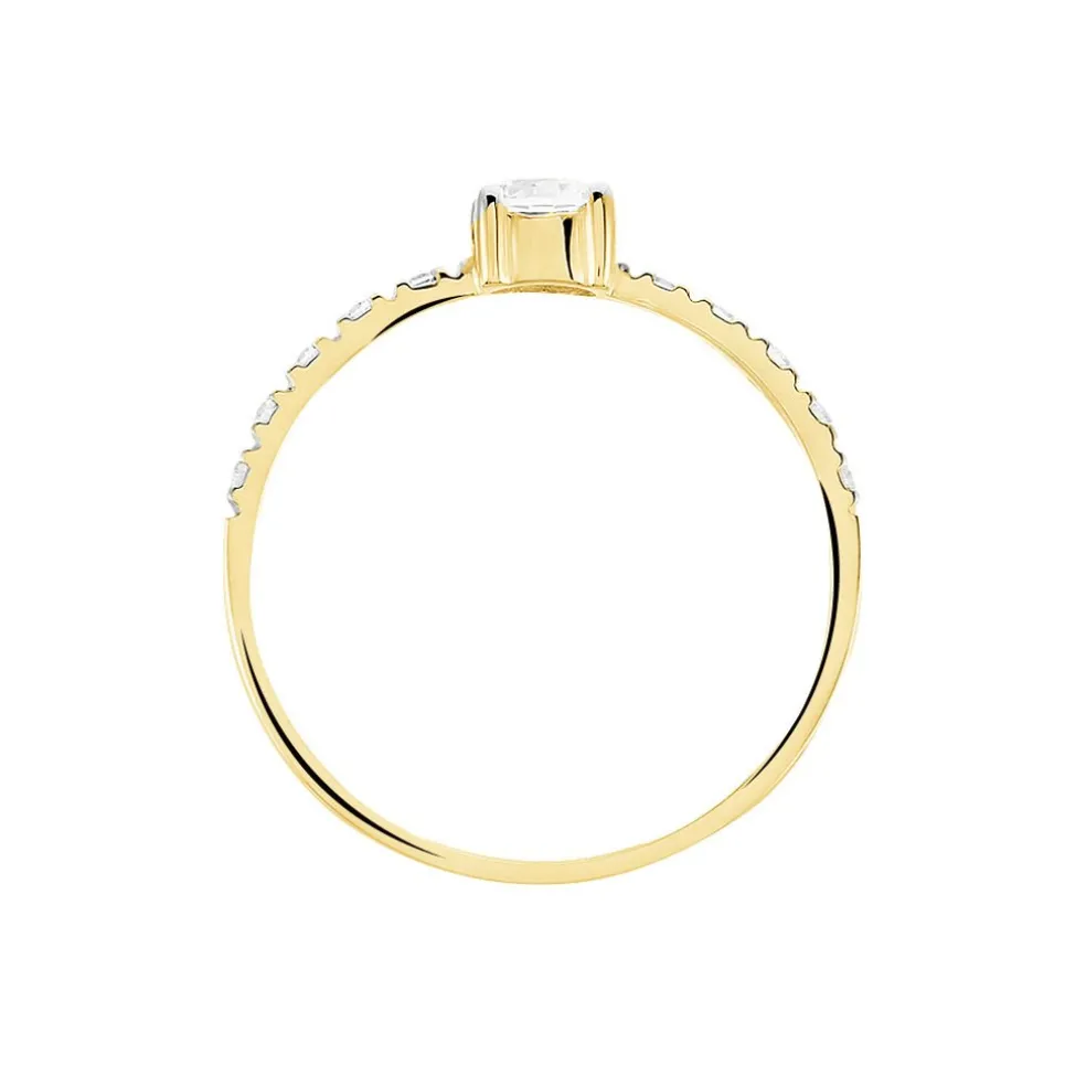 Bague Solitaire Servana Or Jaune Oxyde De Zirconium