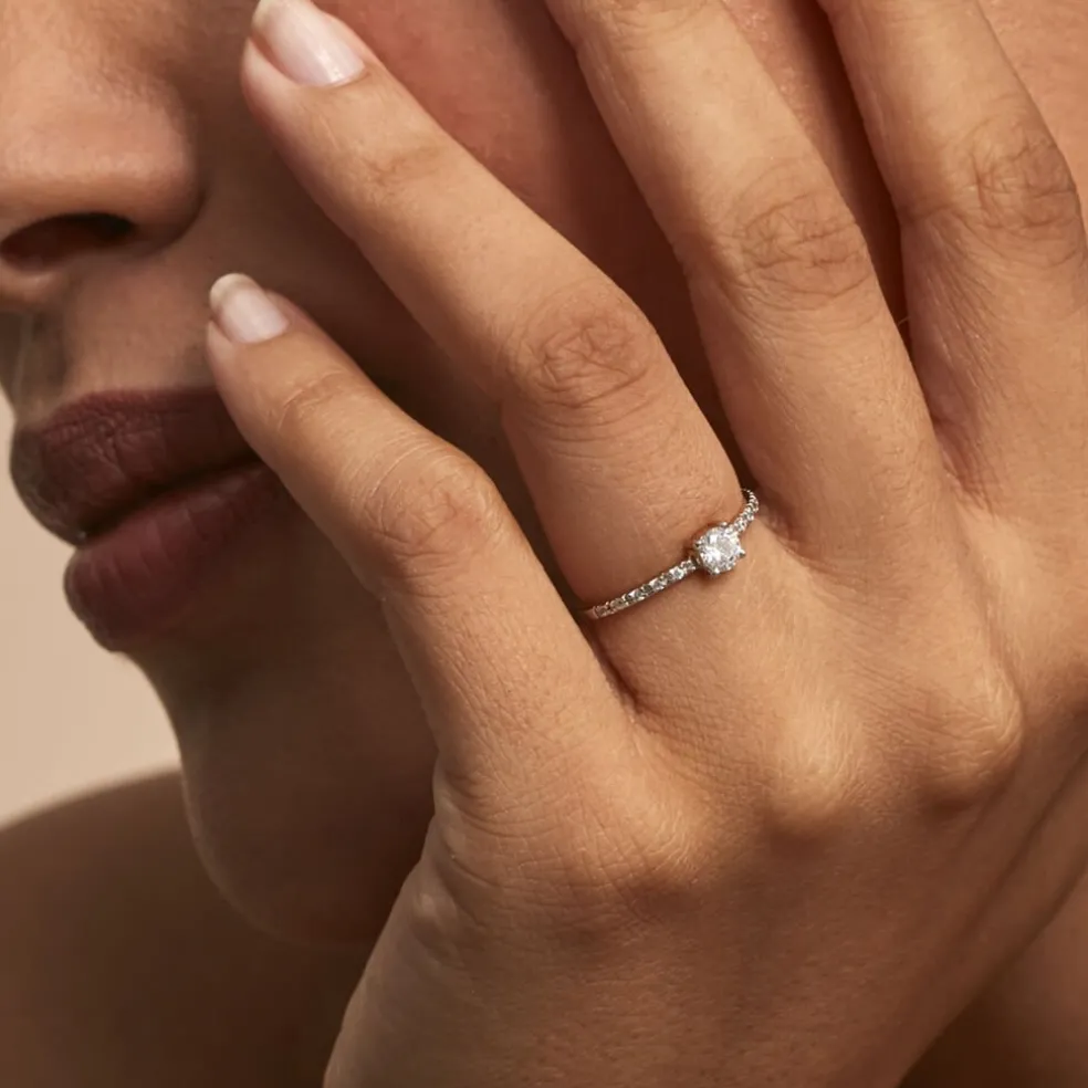 Bague Solitaire Servana Or Jaune Oxyde De Zirconium