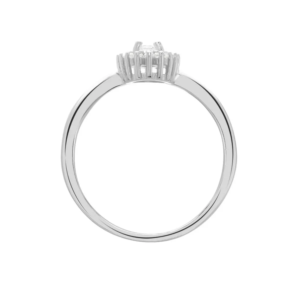Bague Solitaire Shandrany Argent Blanc Oxyde De Zirconium