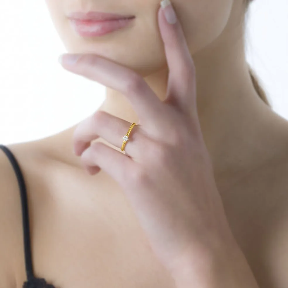 Bague Solitaire Shannel Or Jaune Diamant