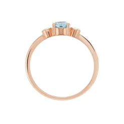 Bague Solitaire Shir Argent Rose Oxyde De Zirconium