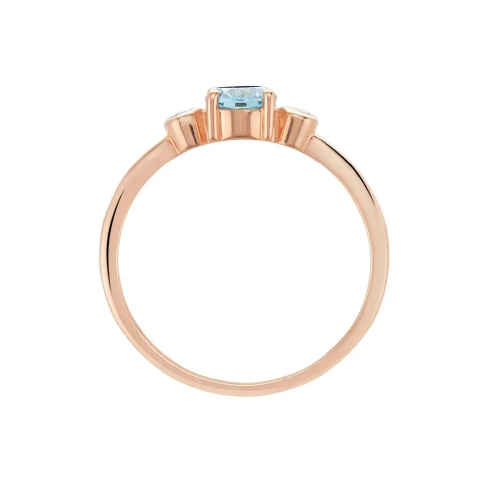 Bague Solitaire Shir Argent Rose Oxyde De Zirconium