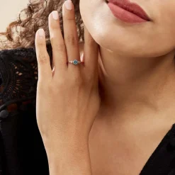 Bague Solitaire Shir Argent Rose Oxyde De Zirconium