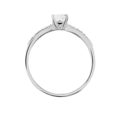 Bague Solitaire Solitea Argent Blanc Oxyde De Zirconium