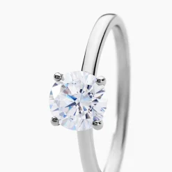 Bague Solitaire Stella Argent Blanc Oxyde De Zirconium