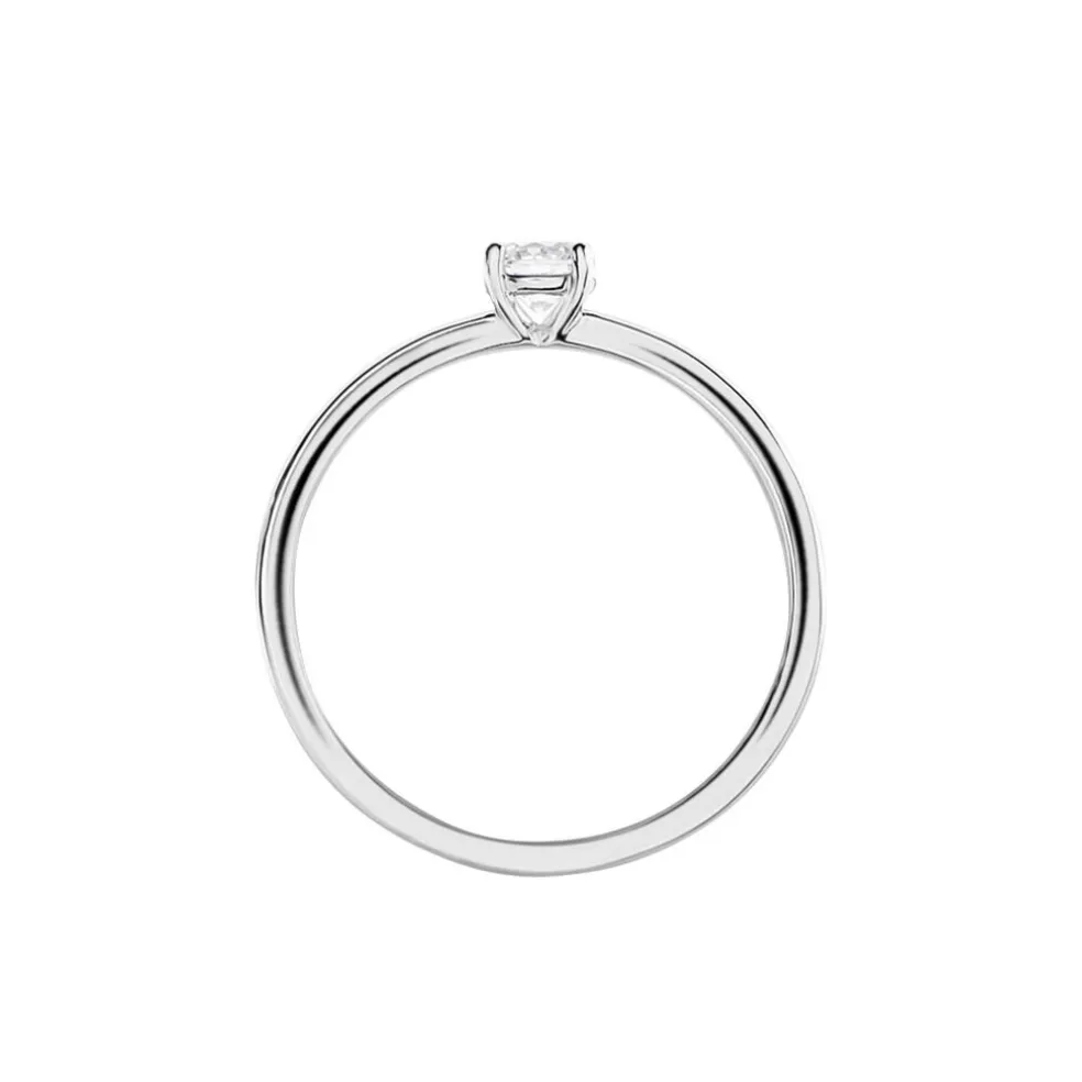 Bague Solitaire Stella Argent Blanc Oxyde De Zirconium