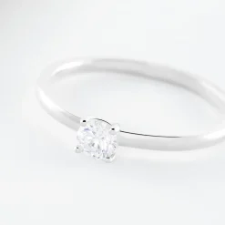 Bague Solitaire Stella Argent Blanc Oxyde De Zirconium