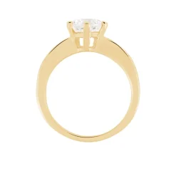 Bague Solitaire Stevie Plaqué Or Jaune Oxyde De Zirconium
